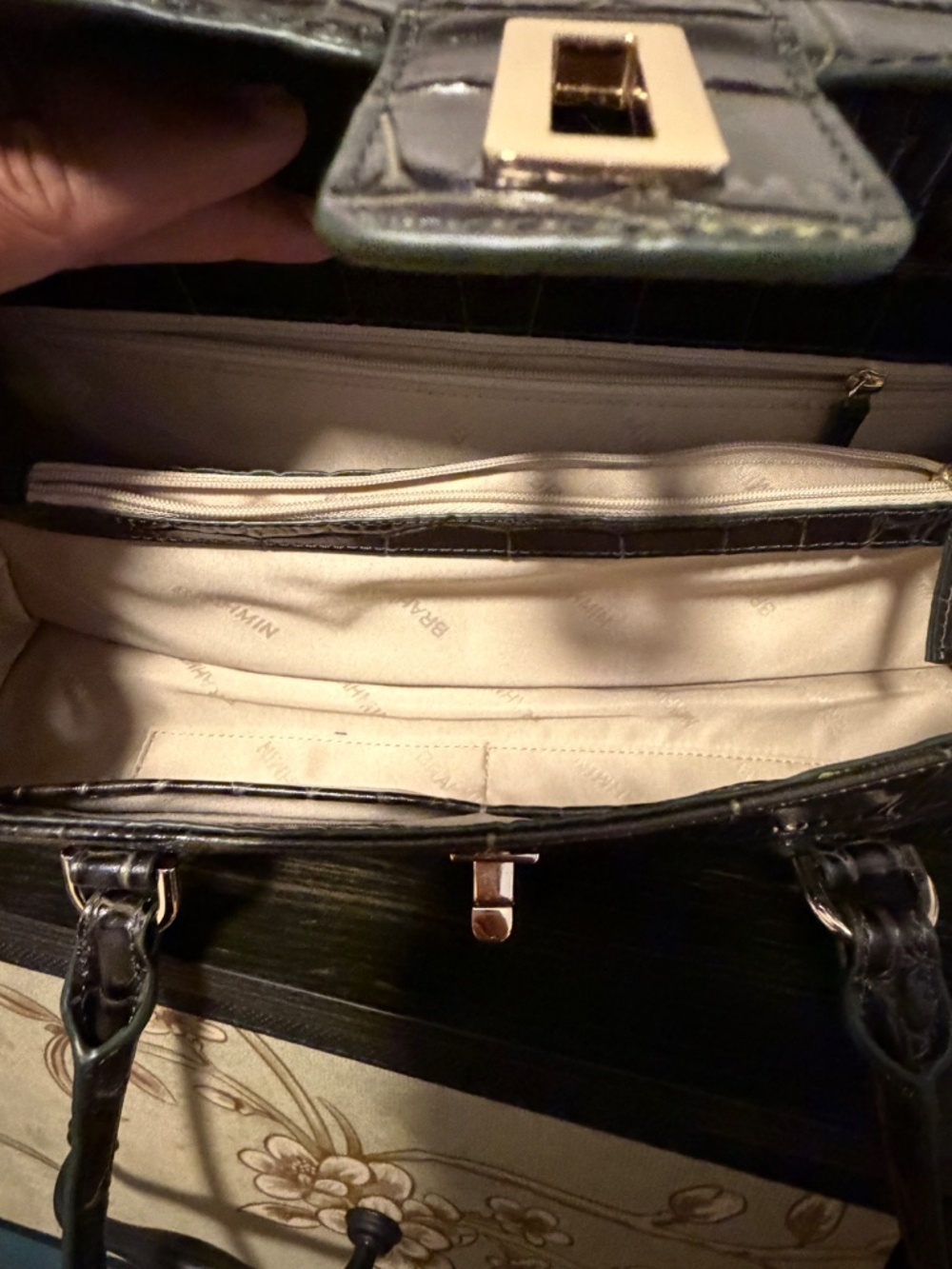 Brahmin Dayan Satchel in Matcha Green Baize — EUC Rare Mint Condition - Picture 4 of 4